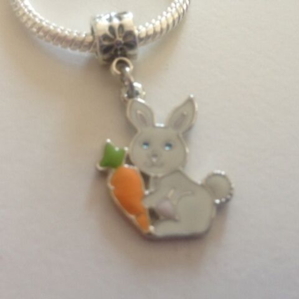 “Bunny” Dangling Charm Bead For European Style Charm Bracelets
